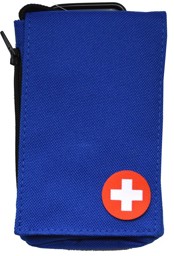 Bild von Schweizer Kreuz Handytasche mit Aufnäher S blau